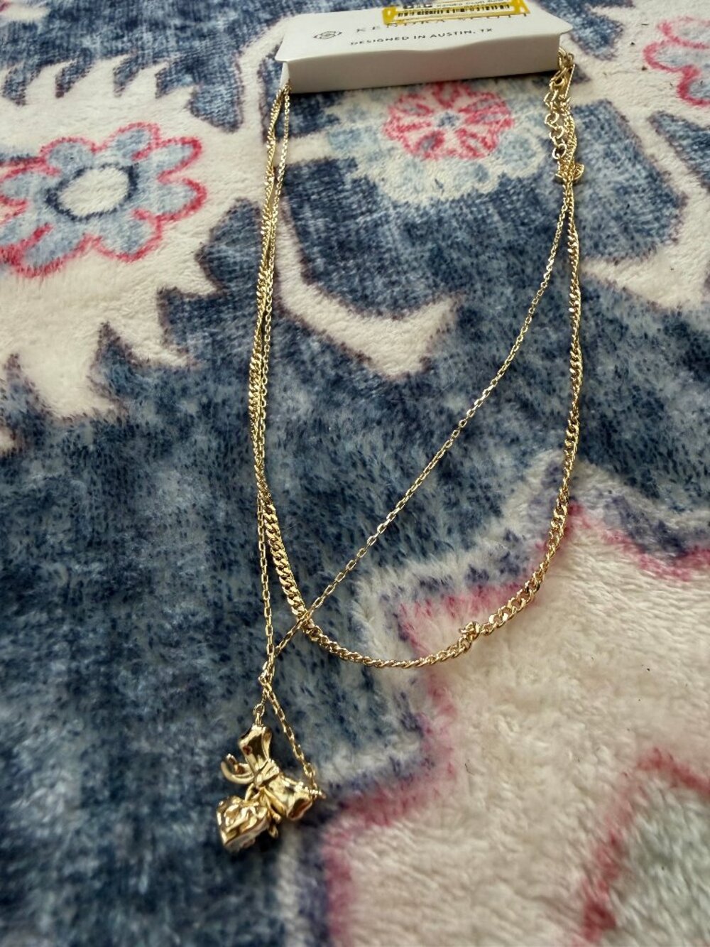Kendra Scott Belle Bow Double Strand Necklace Gold - Picture 2 of 3